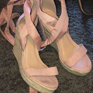 CHARLOTTE RUSSE LACE UP WEDGES